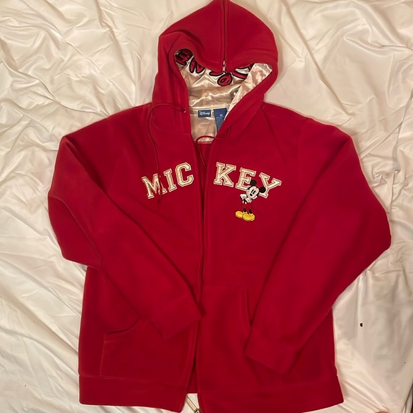 Disney Red Fleece Zip up Hoodie - Picture 1 of 2